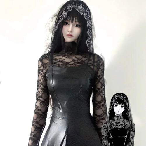 大佛cos服坂本日常cosplay弹力仿皮连衣裙二次元女装 现货