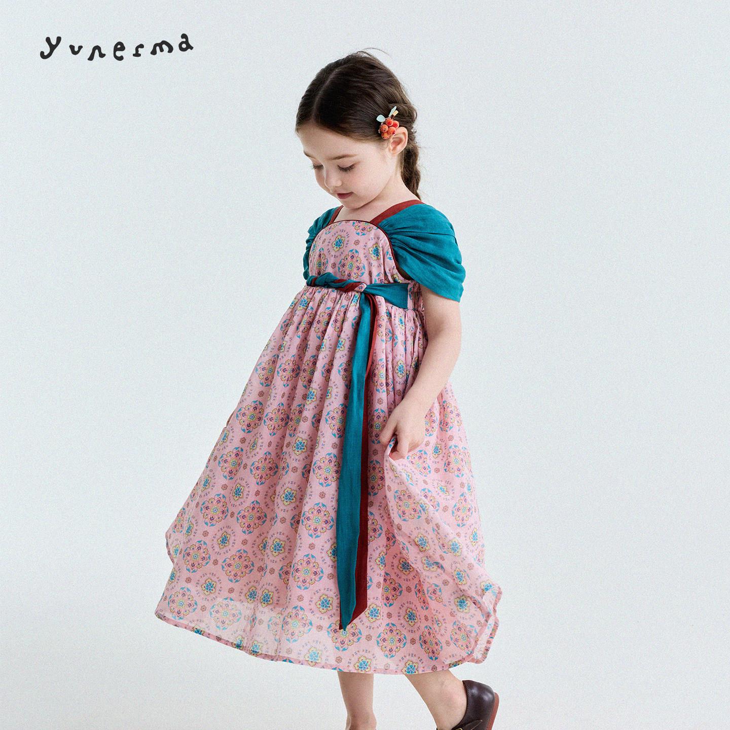 【国风】苎麻混纺碎花汉服连衣裙