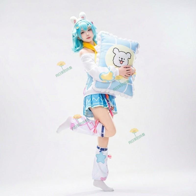 王者荣耀cos服小乔线条小狗cosplay游戏套装假发围巾全套配饰鞋子