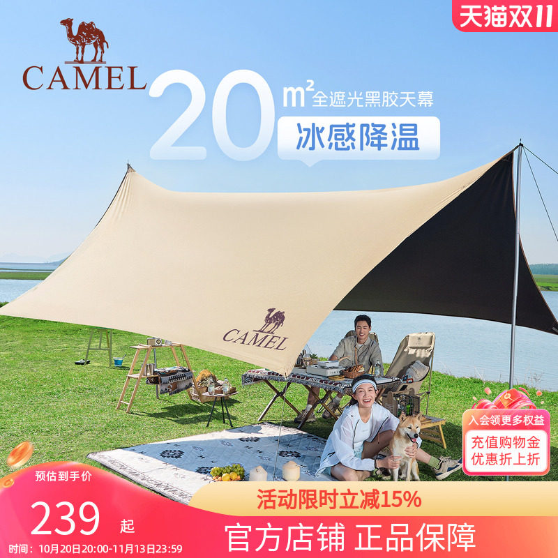黑胶蝶形露营六角大号天幕户外