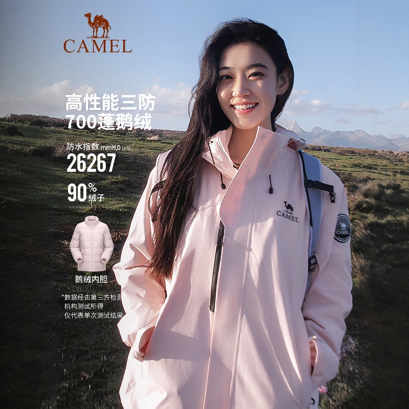 迪丽热巴同款骆驼冲锋衣