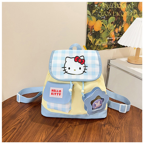 HelloKitty可爱格子双肩包女