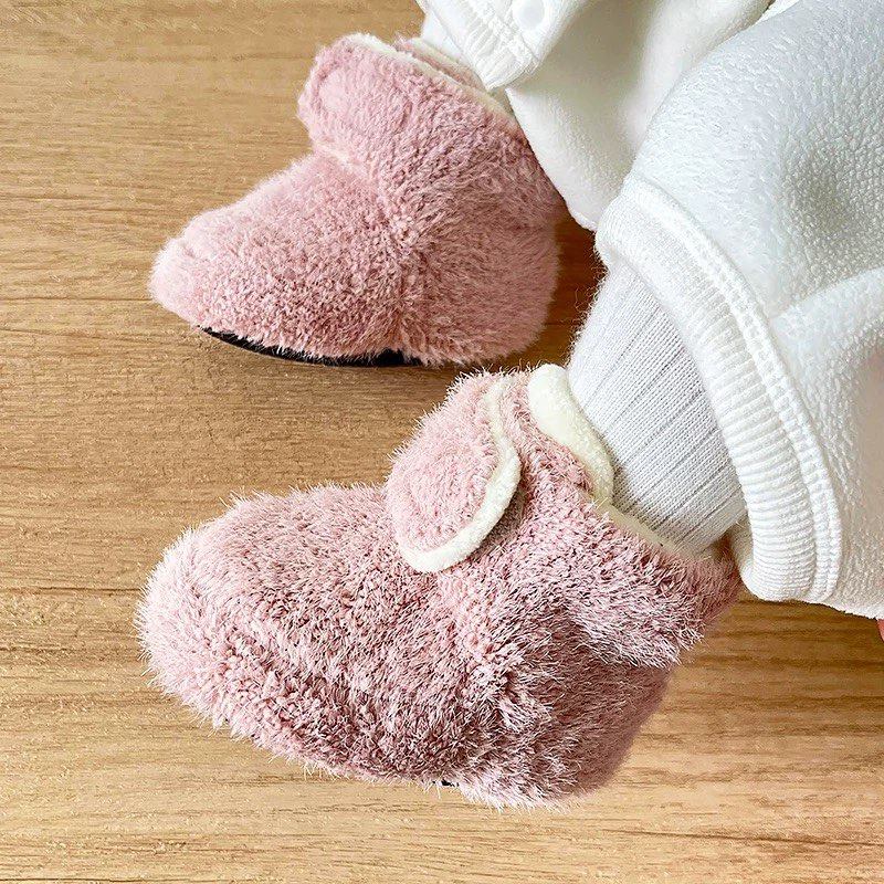 婴儿棉鞋冬外穿加绒加厚保暖小月龄宝宝外出鞋袜家居室内软底鞋子