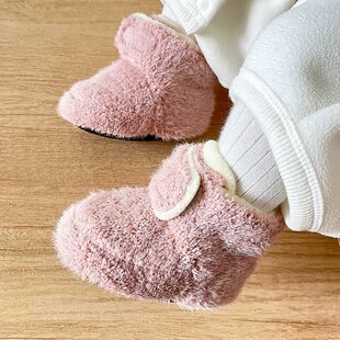 婴儿棉鞋冬外穿加绒加厚保暖小月龄宝宝外出鞋袜家居室内软底鞋子