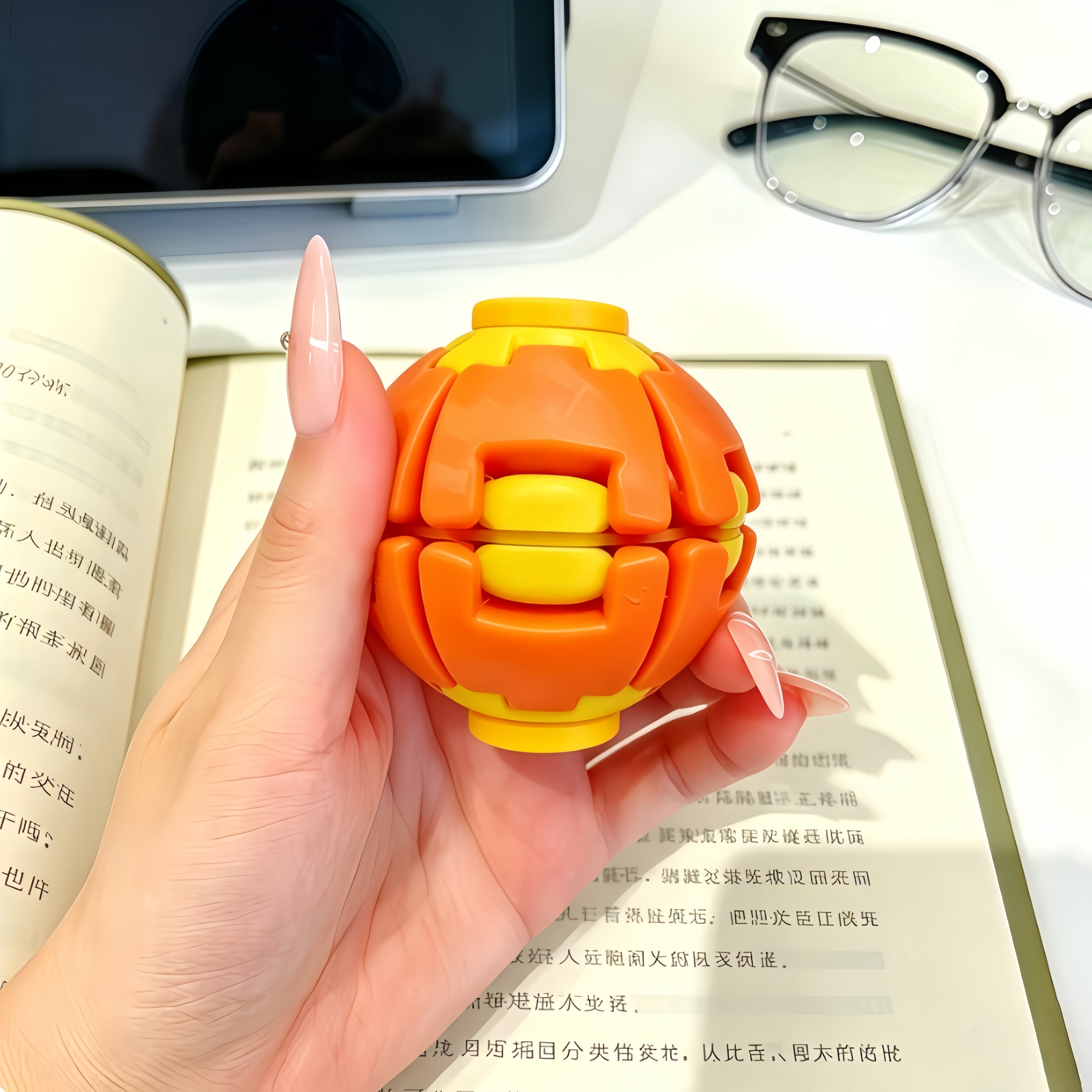 【旋转挤压球】3d打印解压球旋转按压指尖陀螺考研缓解压力按按乐
