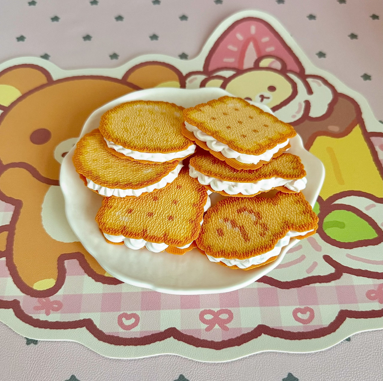 【奶油拼豆饼干】仿真奶油胶拼豆手工diy材料包夹心饼干拼豆工具