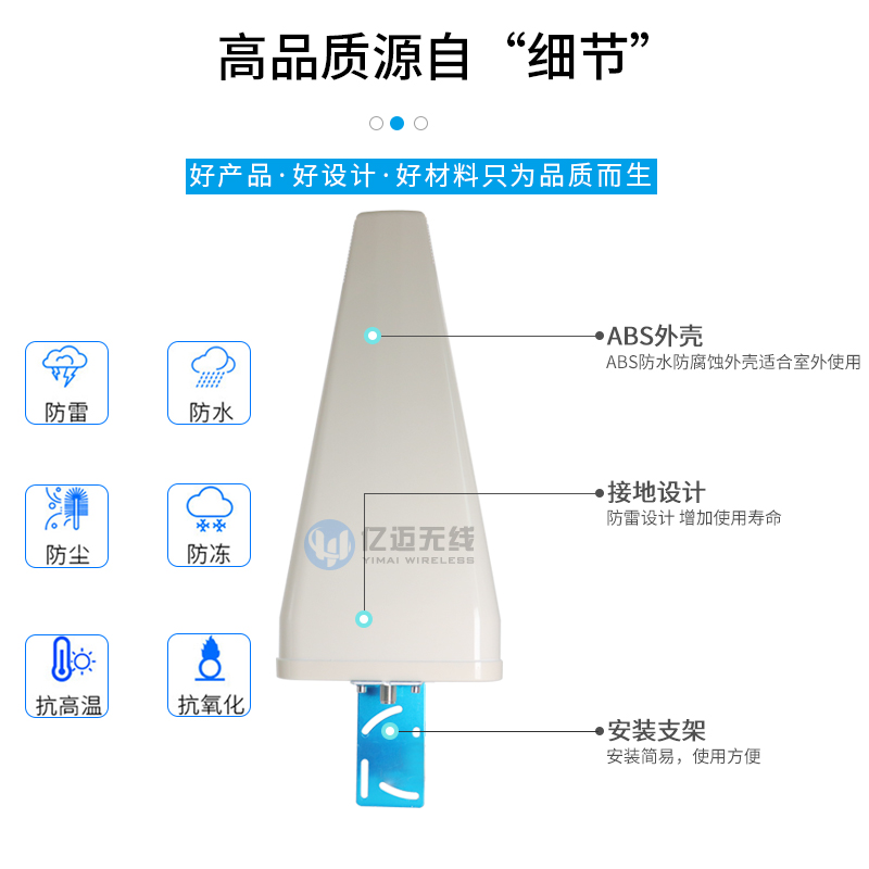 5G4G室外定向对数周期600-6000mhz增益18dbi手机信号放大器天线