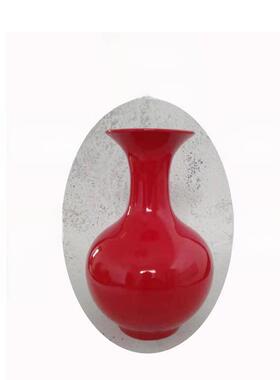 IBV景德镇陶瓷纯红代花瓶家用瓷瓶装品干花插客饰厅现装花饰婚礼