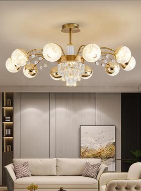 水晶吊灯色客厅灯简室约现代大厅吊灯ORM202新款4全铜轻奢卧饭厅