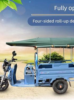 电动轮车三车厚棚遮阳篷挡雨蓬加圆IEQ管全车封闭电瓶摩托三轮防