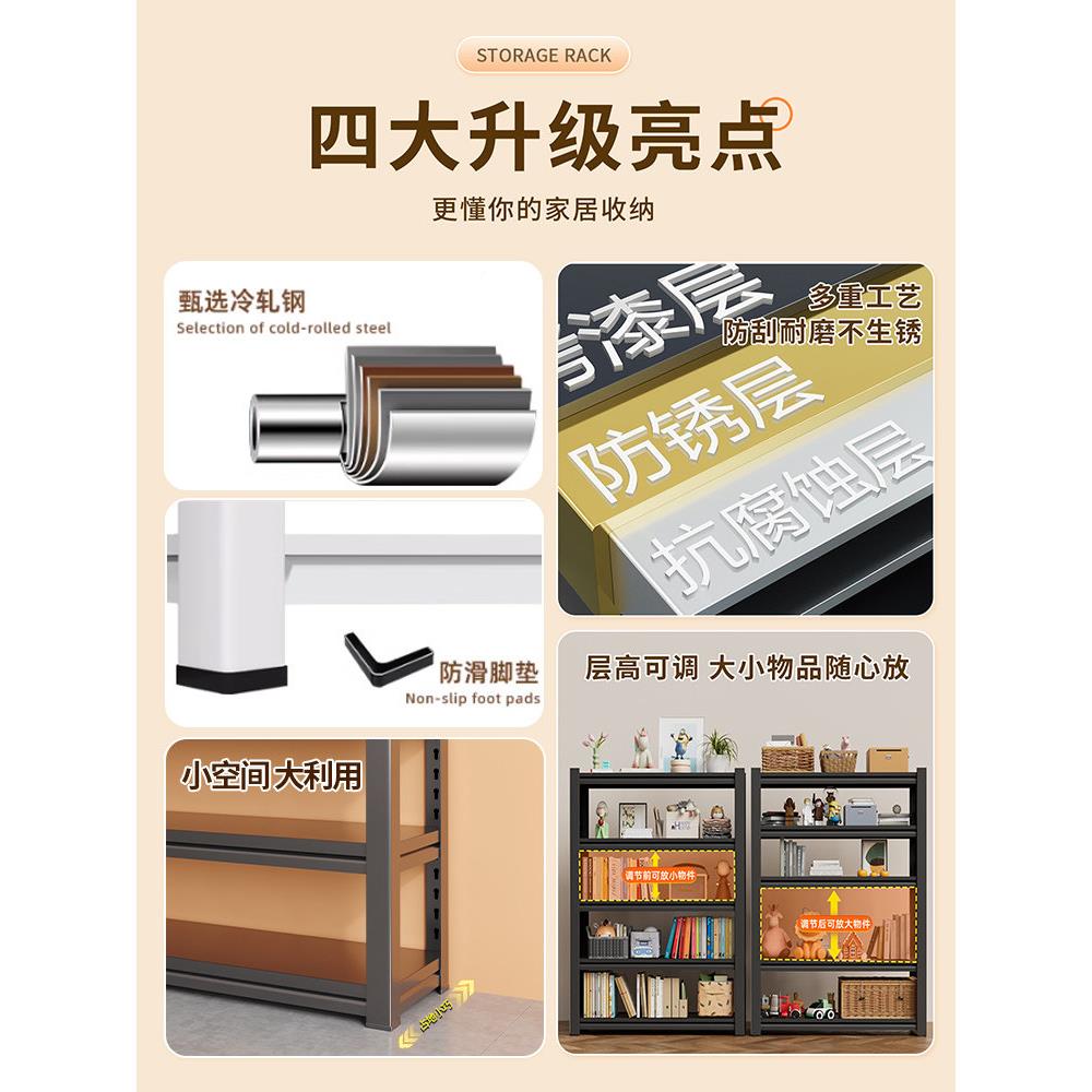 加厚钢ILB制家用货递架收纳子架层落地置物架仓多库储物架快铁架