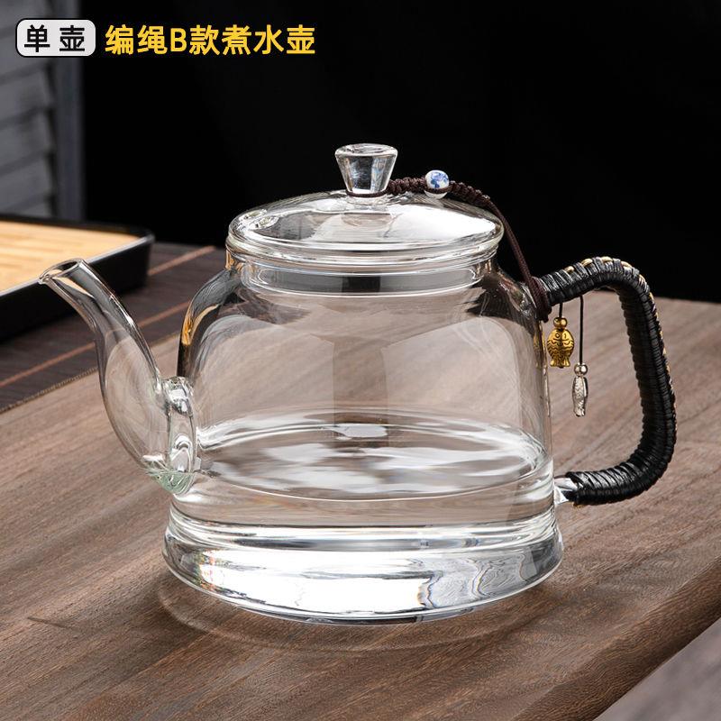 2025XOU新明款加厚全玻煮璃水壶黑晶炉火专用烧水泡茶家耐热用煮