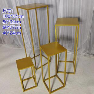 婚庆几方何引铁艺方框摆件 长方体花路器立体长形T台架摆KCF件装