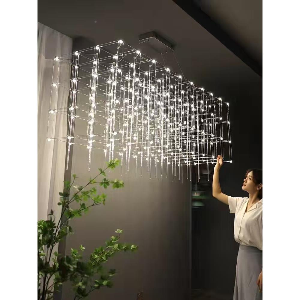 意大极简餐主义大DTR餐平面客厅吊灯,高端星空立方酒吧,宴会厅