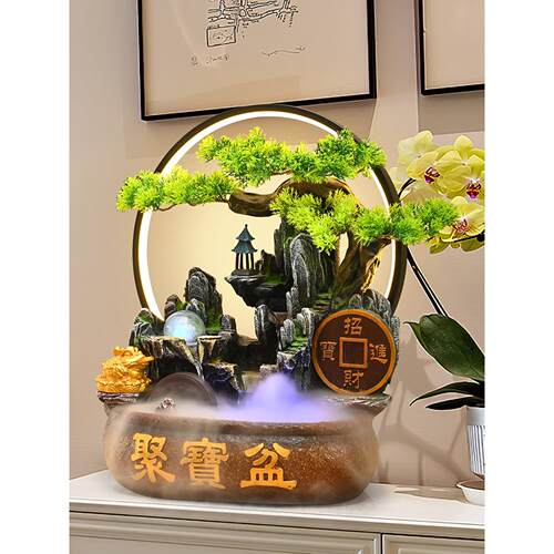 客厅招葫芦流水财生送摆件循环水财桌面装饰风水BEY轮水景新店开