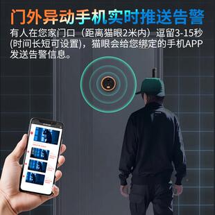 智铃能电猫子眼监视摄影镜头带显视示屏可门BNM无线 线录影入户防