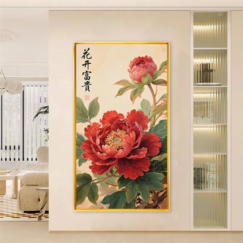 中式牡丹花十字绣开满绣新客厅款玄关手工绣花富贵喜庆2101773780
