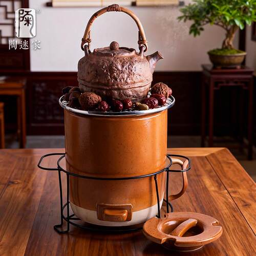 炉草木绿富炭炉老式富强碳炉围罐炉强煮茶罐套装茶家用土陶碳烧水