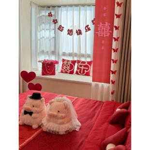 高档婚红陪色四件用套喜被结套11085\/6罩床单新婚庆喜嫁床上品婚