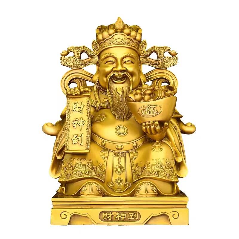 纯铜财神爷摆件文财神比干范蠡元宝财神客厅开业家用财神爷神像