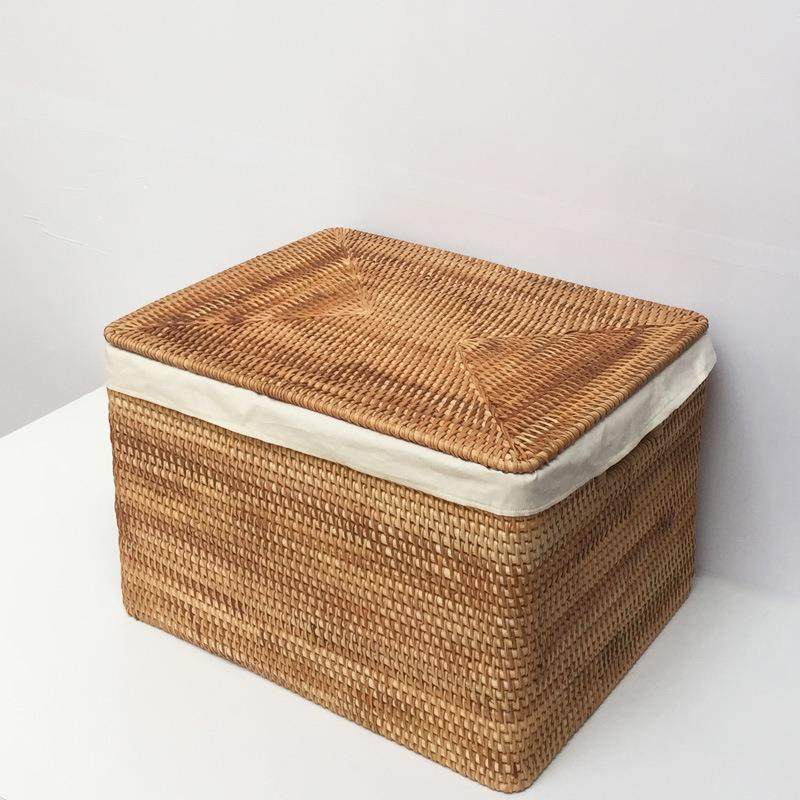 越南手工藤编提手带盖收纳筐桌面茶几衣物玩具零食书本储物整理,收纳整理,脏衣篮,淘宝优惠券,粉丝福利购,淘宝优惠卷