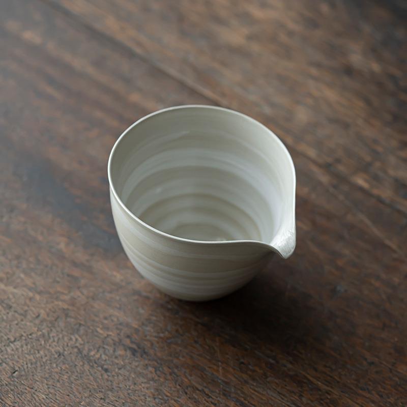 手作粉引公道杯日式侘寂风陶瓷公杯茶海分茶器匀杯功夫茶具
