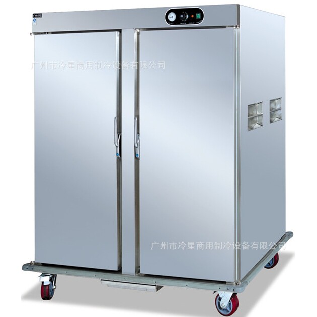 双门菜品保温餐车推车式保温柜50~70&deg;C热风循环柜304不锈钢商用