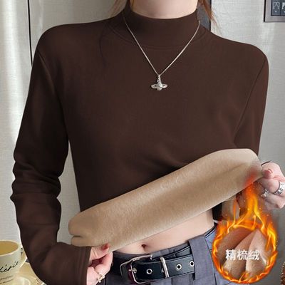 半高领打底衫女加绒加厚上衣