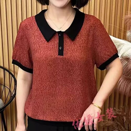 中老年妈妈洋气减龄上衣小衫