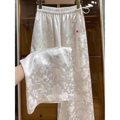 国风提花阔腿裤夏季新款女士