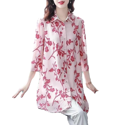 中年妈妈雪纺衫女士上衣