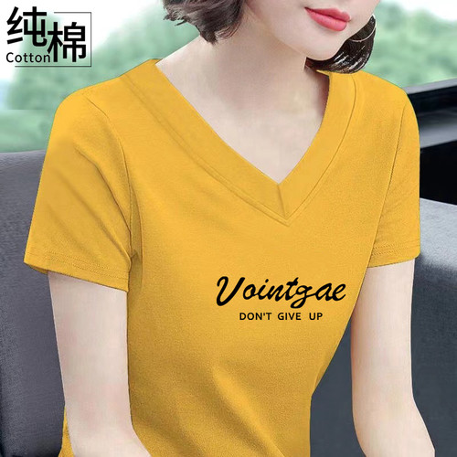 中老年女装妈妈纯棉短袖t恤