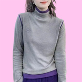 爆款 洋气内搭中领保暖上衣 秋冬季 半高领双面德绒打底衫 女2024新款