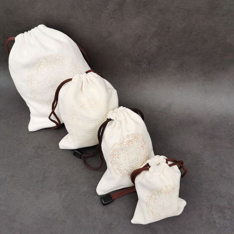 速发麂皮文玩袋子抽绳束口包文收纳文布袋袋玩袋古玩盘珠袋绒玩保