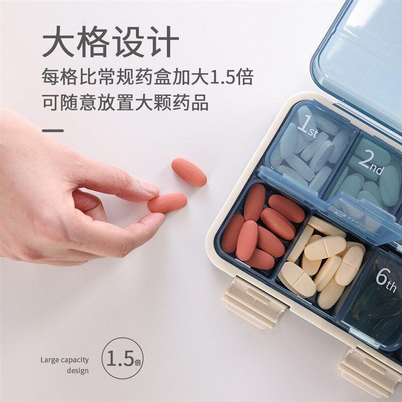 速发药盒一周七天老人防吃错放药的小盒子吃药提醒盒密封可携式随