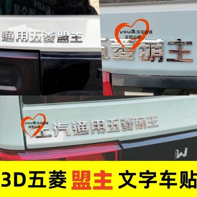速发立体通菱宏光缤果星萌上汽五用盟主辰主贴纸个性改装汽车尾标