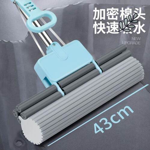 速发托把海绵拖把带桶 家用拖舍大号超大加宽帕棉吸水托胶免手洗