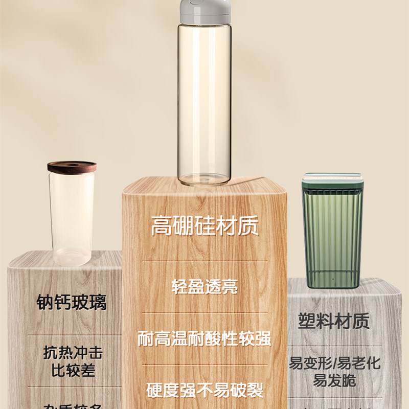 速发面条收纳筒级圆柱形高硼硅玻璃收纳盒挂面桶装杂粮义大利面筒