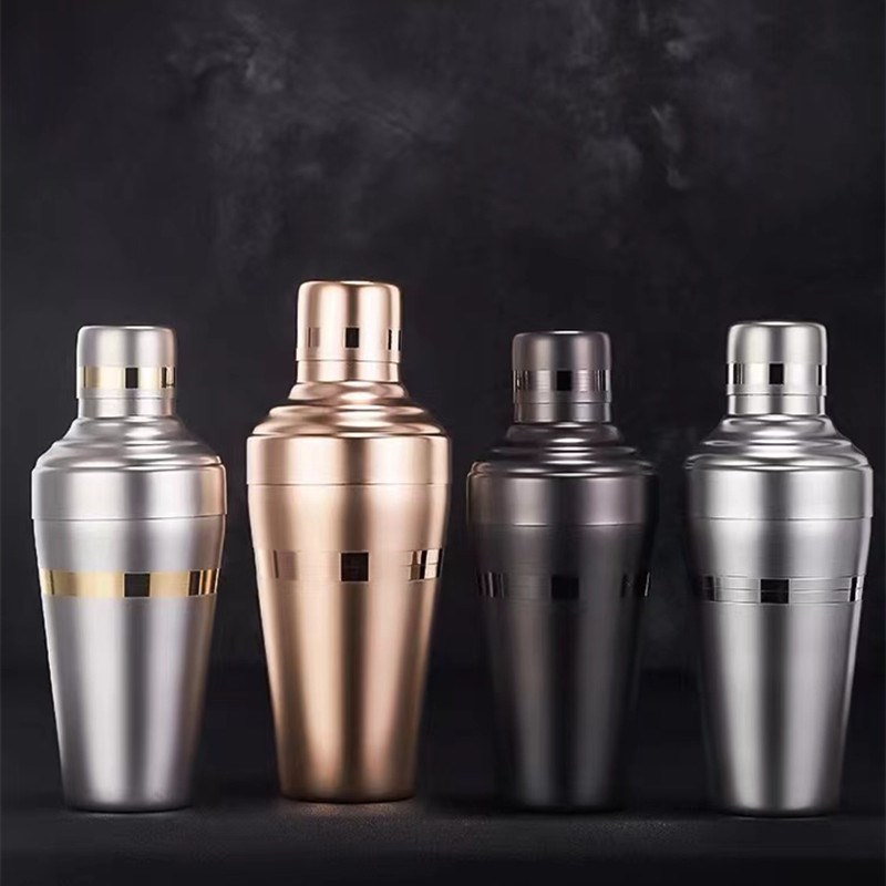 速发金质酒壶Y三KIWA磨砂金环U段式摇酒具调酒壶雪克壶