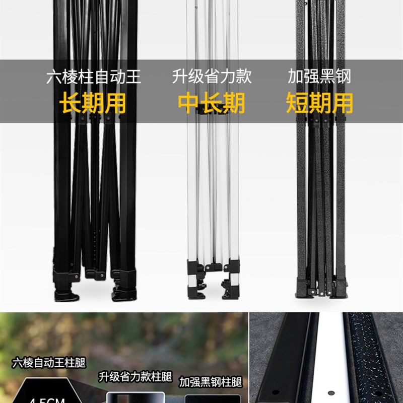 速发户外遮棚雨棚折叠伸缩式帐篷摆摊用四脚围布雨大伞透明角防挡