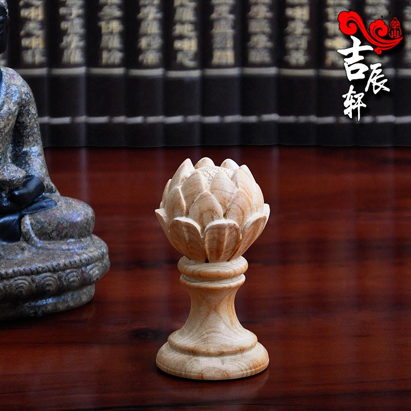 速发桃木莲花木佛前灯用佛灯桃灯工艺品摆件佛龛礼品