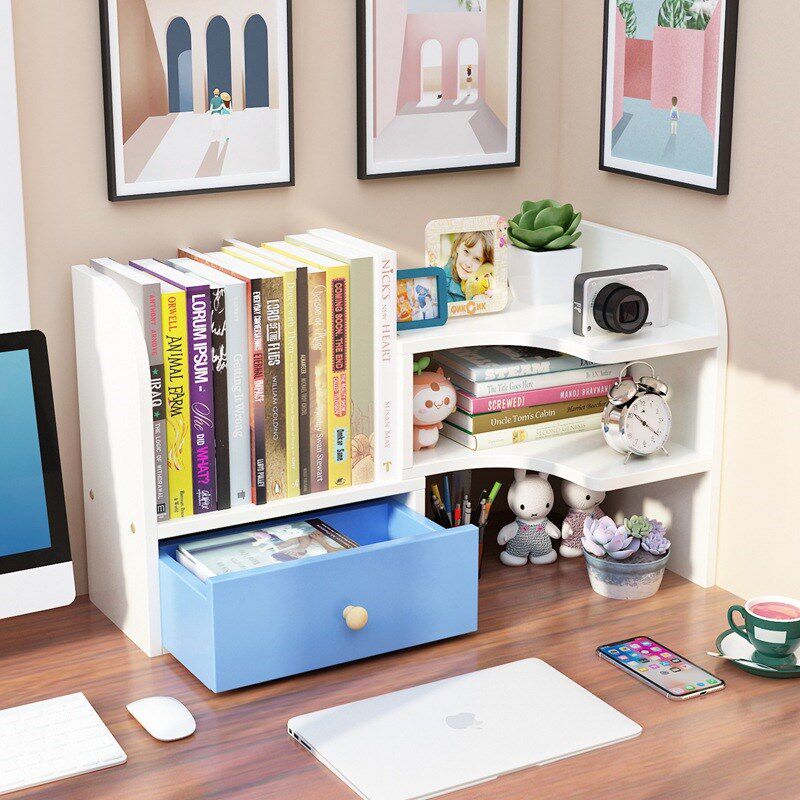 速发简易书桌高小型书架儿童收公桌上置物架简约学生宿舍办纳多智