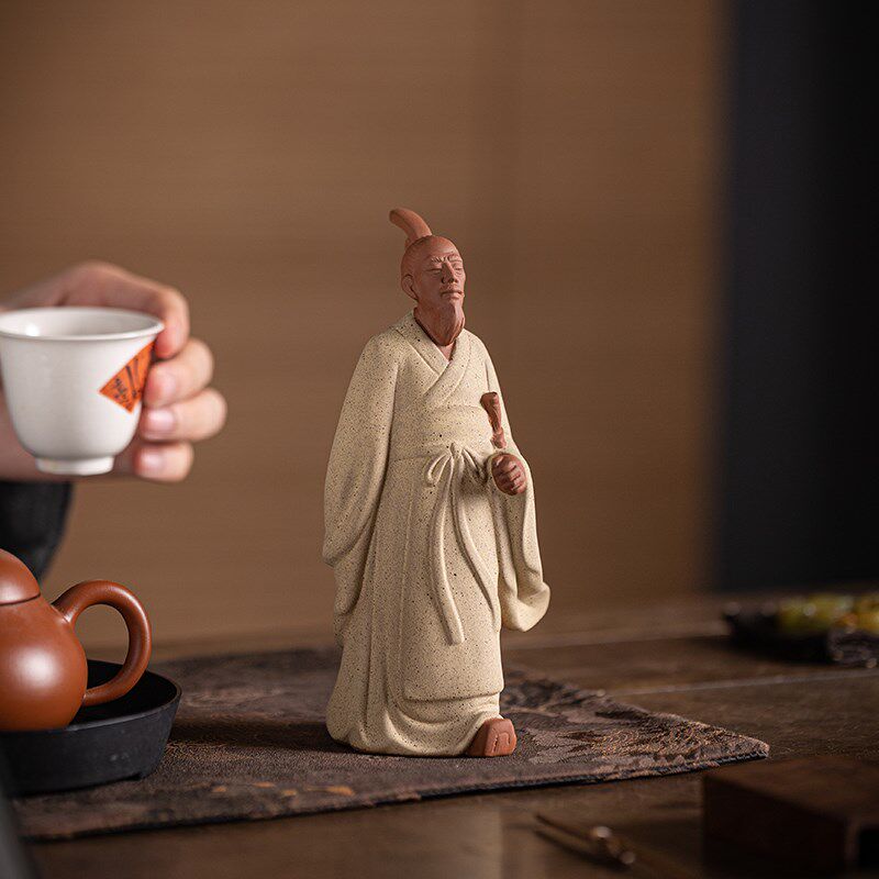 速发陶瓷古代人物屈原摆件新中式家居桌面装饰品盆景假山造景工艺