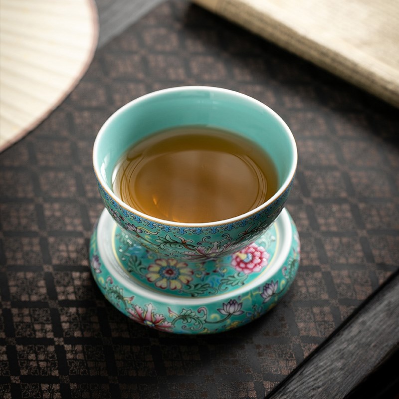 速发复古彩功夫茶杯大号主人杯家用陶瓷茶小杯茶碗茶盏普洱杯单杯