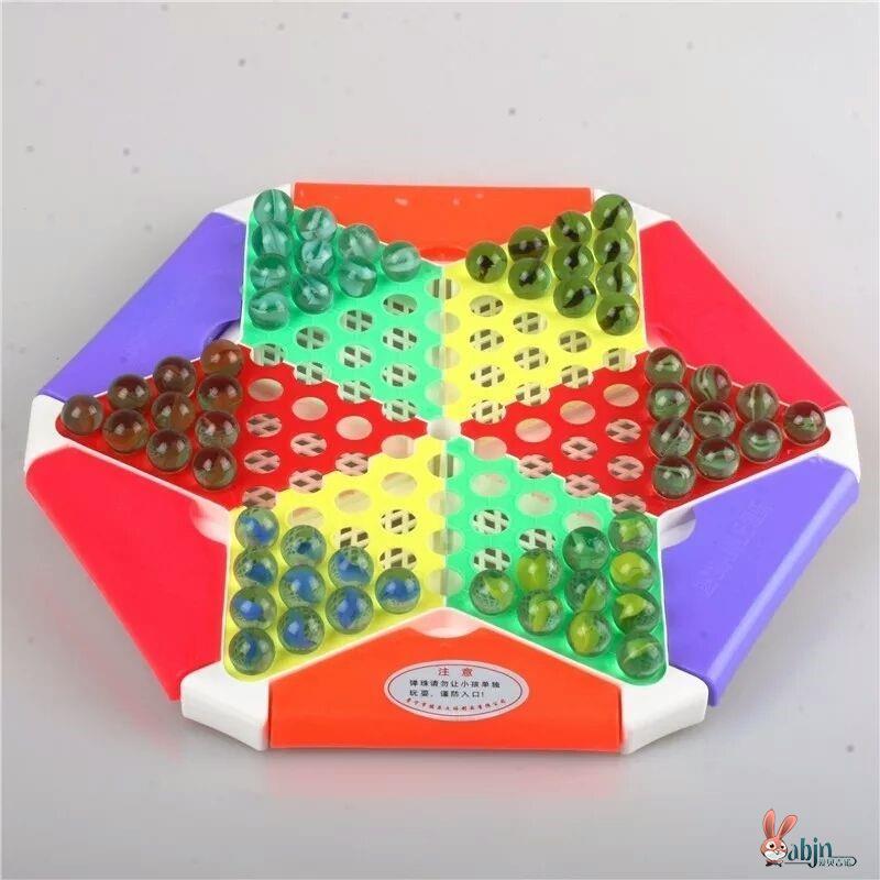 速发跳跳幼儿童跳棋玻璃珠 老式彩色亲子跳珠棋生小学子迷你2018