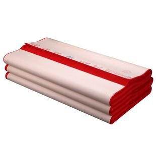 加厚双面大红色宣纸四尺六尺生宣毛笔书法专用春联结婚对联大红纸