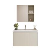 太空铝岩板浴室柜组合台下盆卫生间洗手盆洗漱台卫浴一体洗脸盆池