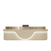 简约现代美容院收银台不锈钢服装 店吧台网红潮玩理发店前台接待台