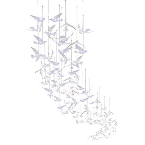 个性亚克力酒吧酒店复式楼梯别墅售楼部沙盘LED小鸟吊灯热销