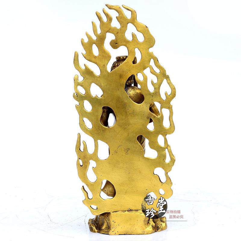 不动明王摆件全铜无动尊菩萨家用桌面佛堂祝福装饰工艺品人物铜像